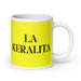 La Keralita The Keralite Funny Home Office Work Coffee Mug Mexican Spanish Pride Gift White Glossy Cup Yellow Card Mug Mexicada 20 oz