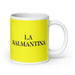 La Salmantina The Salamanca Resident Funny Home Office Work Coffee Mug Mexican Spanish Pride Gift White Glossy Cup Yellow Card Mug Mexicada 20 oz