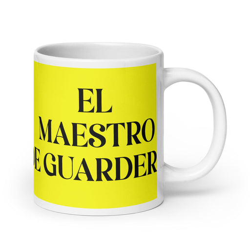 El Maestro De Guardería The Daycare Teacher Funny Home Office Work Coffee Mug Mexican Spanish Pride Gift White Glossy Cup Yellow Card Mug Mexicada 20 oz