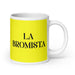 La Bromista The Prankster Funny Home Office Work Coffee Mug Mexican Spanish Pride Gift White Glossy Cup Yellow Card Mug Mexicada 20 oz