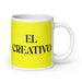 El Creativo The Creative Funny Home Office Work Coffee Mug Mexican Spanish Pride Gift White Glossy Cup Yellow Card Mug Mexicada 20 oz