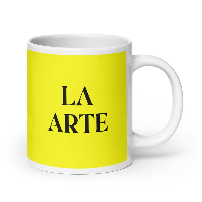 La Arte The Artisan Funny Home Office Work Coffee Mug Mexican Spanish Pride Gift White Glossy Cup Yellow Card Mug Mexicada 20 oz