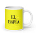 El Espía The Spy Funny Home Office Work Coffee Mug Mexican Spanish Pride Gift White Glossy Cup Yellow Card Mug Mexicada 20 oz