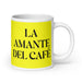 La Amante Del Café The Coffee Lover Funny Home Office Work Coffee Mug Mexican Spanish Pride Gift White Glossy Cup Yellow Card Mug Mexicada 20 oz