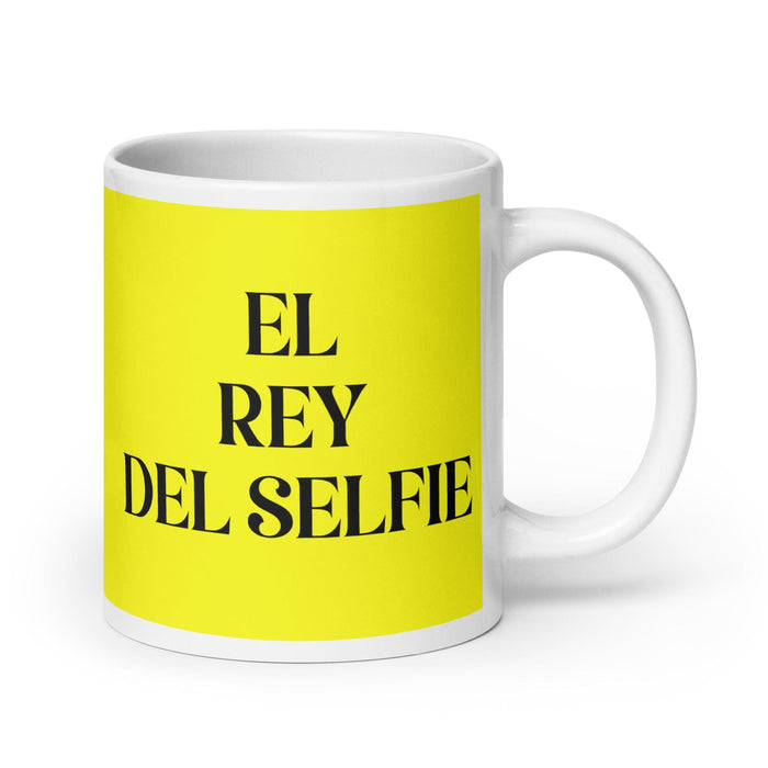 El Rey Del Selfie The Selfie Queen / King Funny Home Office Work Coffee Mug Mexican Spanish Pride Gift White Glossy Cup Yellow Card Mug Mexicada 20 oz