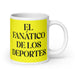 El Fanático De Los Deportes The Sports Fan Funny Home Office Work Coffee Mug Mexican Spanish Pride Gift White Glossy Cup Yellow Card Mug Mexicada 20 oz