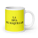 La Diva Del Maquillaje The Makeup Diva Funny Home Office Work Coffee Mug Mexican Spanish Pride Gift White Glossy Cup Yellow Card Mug Mexicada 20 oz