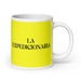 La Expedicionaria The Explorer Funny Home Office Work Coffee Mug Mexican Spanish Pride Gift White Glossy Cup Yellow Card Mug Mexicada 20 oz