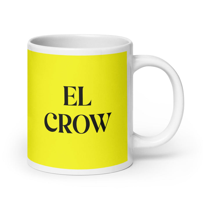 El Crow The Crow Funny Home Office Work Coffee Mug Mexican Spanish Pride Gift White Glossy Cup Yellow Card Mug Mexicada 20 oz