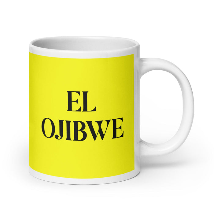 El Ojibwe The Ojibwe Funny Home Office Work Coffee Mug Mexican Spanish Pride Gift White Glossy Cup Yellow Card Mug Mexicada 20 oz