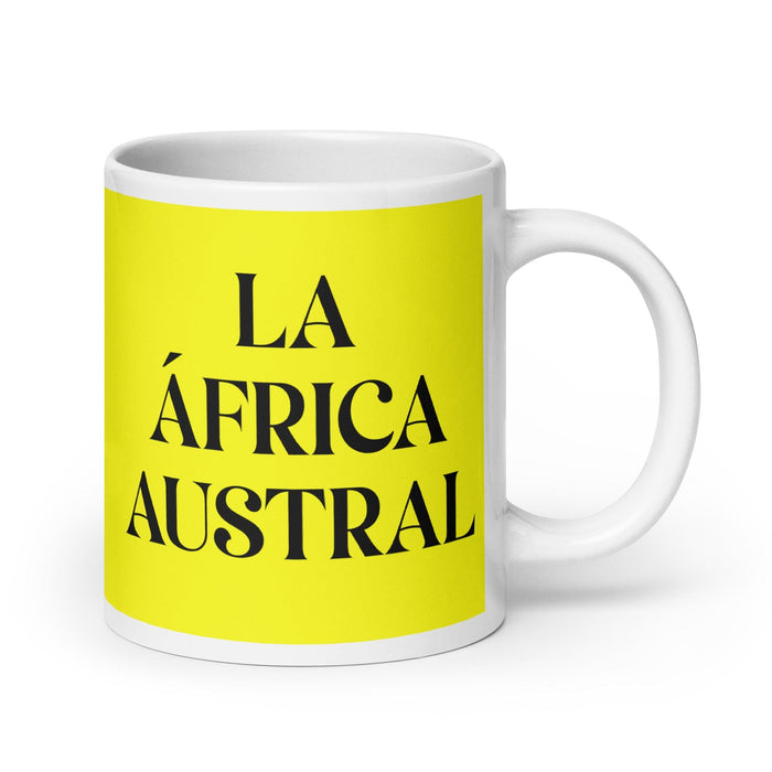 La África Austral The Southern African Funny Home Office Work Coffee Mug Mexican Spanish Pride Gift White Glossy Cup Yellow Card Mug Mexicada 20 oz