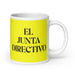 El Junta Directivo The Board Member Funny Home Office Work Coffee Mug Mexican Spanish Pride Gift White Glossy Cup Yellow Card Mug Mexicada 20 oz