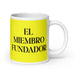 El Miembro Fundador The Founding Member Funny Home Office Work Coffee Mug Mexican Spanish Pride Gift White Glossy Cup Yellow Card Mug Mexicada 20 oz