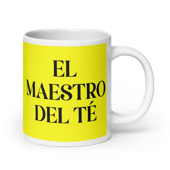 El Maestro Del Té The Tea Master Funny Home Office Work Coffee Mug Mexican Spanish Pride Gift White Glossy Cup Yellow Card Mug Mexicada 20 oz