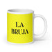 La Bruja The Witch / Wizard Funny Home Office Work Coffee Mug Mexican Spanish Pride Gift White Glossy Cup Yellow Card Mug Mexicada 20 oz