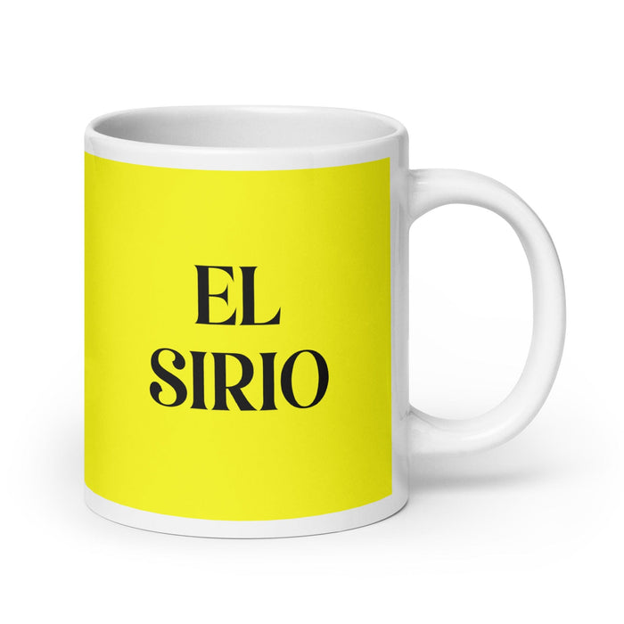 El Sirio The Syrian Funny Home Office Work Coffee Mug Mexican Spanish Pride Gift White Glossy Cup Yellow Card Mug Mexicada 20 oz