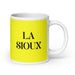 La Sioux The Sioux Funny Home Office Work Coffee Mug Mexican Spanish Pride Gift White Glossy Cup Yellow Card Mug Mexicada 20 oz