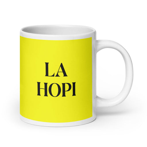 La Hopi The Hopi Funny Home Office Work Coffee Mug Mexican Spanish Pride Gift White Glossy Cup Yellow Card Mug Mexicada 20 oz