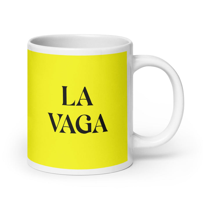 La Vaga The Lazy One Funny Home Office Work Coffee Mug Mexican Spanish Pride Gift White Glossy Cup Yellow Card Mug Mexicada 20 oz