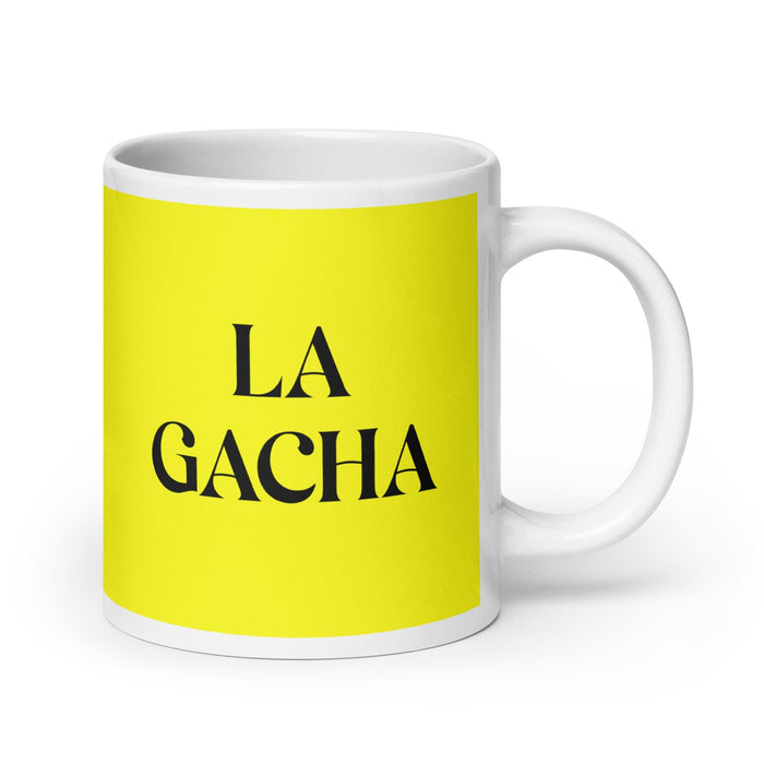 La Gacha The Awful One Funny Home Office Work Coffee Mug Mexican Spanish Pride Gift White Glossy Cup Yellow Card Mug Mexicada 20 oz