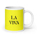 La Viva The Clever One Funny Home Office Work Coffee Mug Mexican Spanish Pride Gift White Glossy Cup Yellow Card Mug Mexicada 20 oz