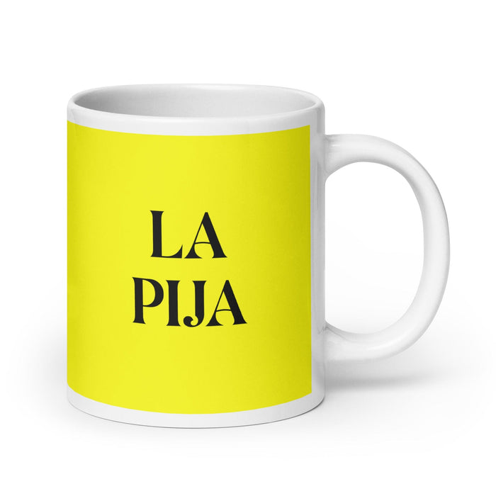 La Pija The Snob Funny Home Office Work Coffee Mug Mexican Spanish Pride Gift White Glossy Cup Yellow Card Mug Mexicada 20 oz