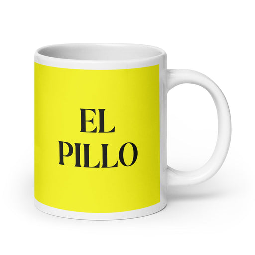 El Pillo The Rascal Funny Home Office Work Coffee Mug Mexican Spanish Pride Gift White Glossy Cup Yellow Card Mug Mexicada 20 oz