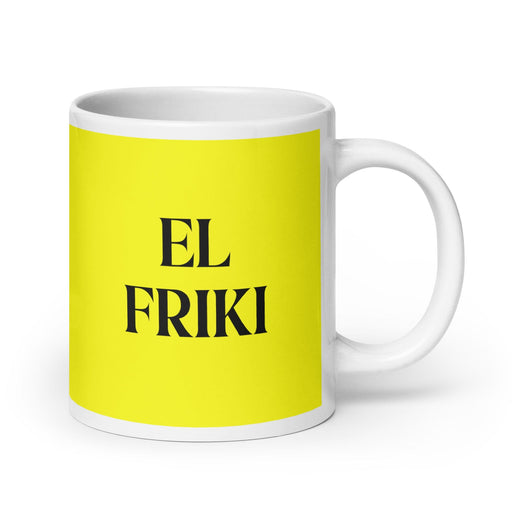 El Friki The Geek Funny Home Office Work Coffee Mug Mexican Spanish Pride Gift White Glossy Cup Yellow Card Mug Mexicada 20 oz