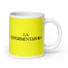 La Experimentadora The Experimenter Funny Home Office Work Coffee Mug Mexican Spanish Pride Gift White Glossy Cup Yellow Card Mug Mexicada 20 oz