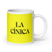 La Cínica The Cynic Funny Home Office Work Coffee Mug Mexican Spanish Pride Gift White Glossy Cup Yellow Card Mug Mexicada 20 oz