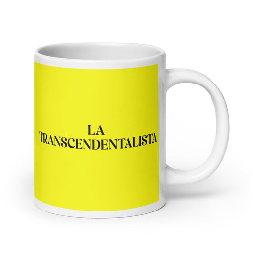 La Transcendentalista The Transcendentalist Funny Home Office Work Coffee Mug Mexican Spanish Pride Gift White Glossy Cup Yellow Card Mug Mexicada 20 oz