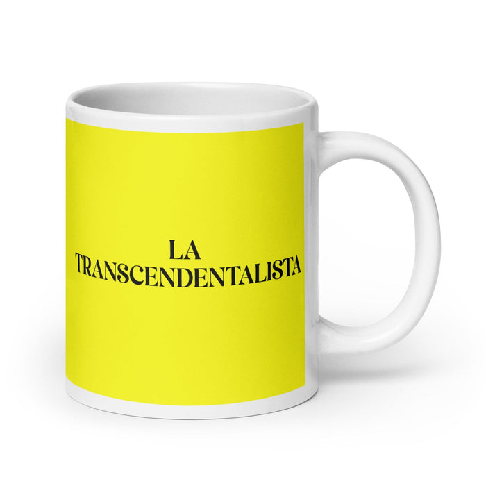 La Transcendentalista The Transcendentalist Funny Home Office Work Coffee Mug Mexican Spanish Pride Gift White Glossy Cup Yellow Card Mug Mexicada 20 oz