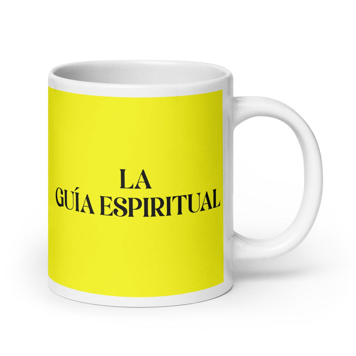 La Guía Espiritual The Spiritual Guide Funny Home Office Work Coffee Mug Mexican Spanish Pride Gift White Glossy Cup Yellow Card Mug Mexicada 20 oz