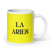 La Aries The Aries Funny Home Office Work Coffee Mug Mexican Spanish Pride Gift White Glossy Cup Yellow Card Mug Mexicada 20 oz