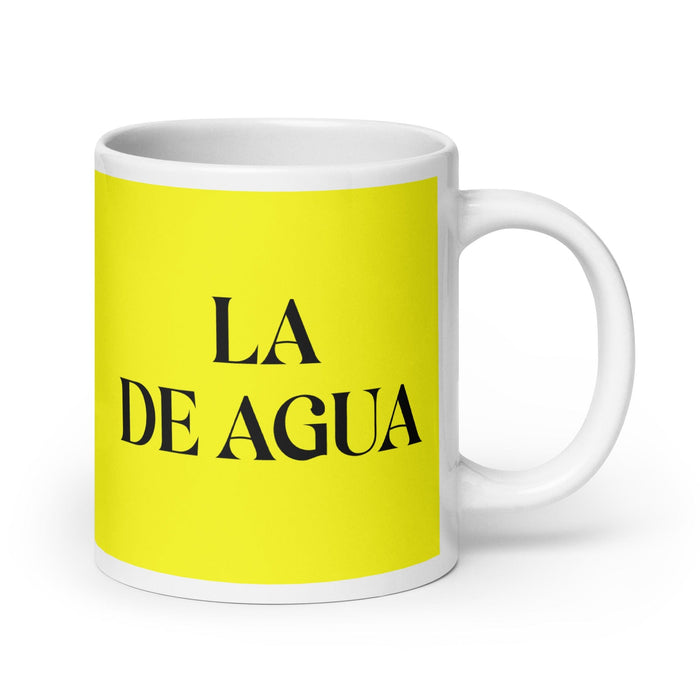 La De Agua The Water Sign Funny Home Office Work Coffee Mug Mexican Spanish Pride Gift White Glossy Cup Yellow Card Mug Mexicada 20 oz