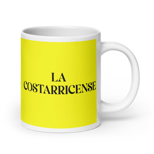 La Costarricense The Costa Rican Funny Home Office Work Coffee Mug Mexican Spanish Pride Gift White Glossy Cup Yellow Card Mug Mexicada 20 oz