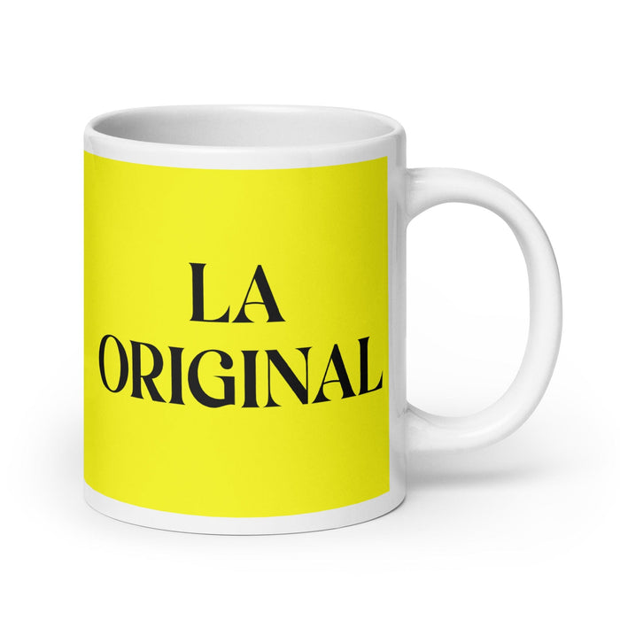 La Original The Original One Funny Home Office Work Coffee Mug Mexican Spanish Pride Gift White Glossy Cup Yellow Card Mug Mexicada 20 oz