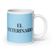 El Veterinario The Veterinarian Funny Home Office Work Coffee Mug Mexican Spanish Pride Gift White Glossy Cup Sky Blue Card Mug Mexicada 20 oz