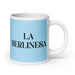 La Berlinesa The Berliner Funny Home Office Work Coffee Mug Mexican Spanish Pride Gift White Glossy Cup Sky Blue Card Mug Mexicada 20 oz