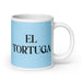 El Tortuga The Turtle Funny Home Office Work Coffee Mug Mexican Spanish Pride Gift White Glossy Cup Sky Blue Card Mug Mexicada 20 oz