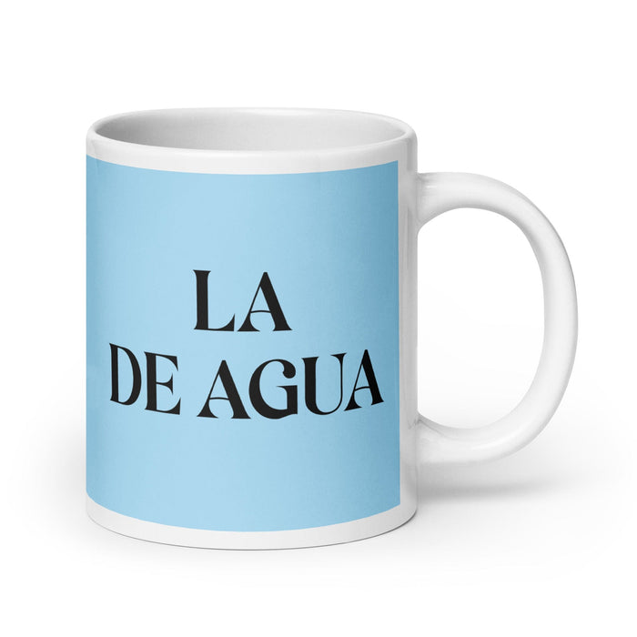 La De Agua The Water Sign Funny Home Office Work Coffee Mug Mexican Spanish Pride Gift White Glossy Cup Sky Blue Card Mug Mexicada 20 oz