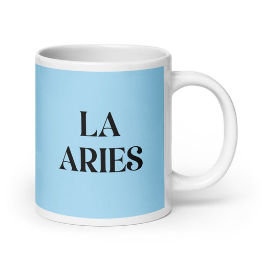 La Aries The Aries Funny Home Office Work Coffee Mug Mexican Spanish Pride Gift White Glossy Cup Sky Blue Card Mug Mexicada 20 oz