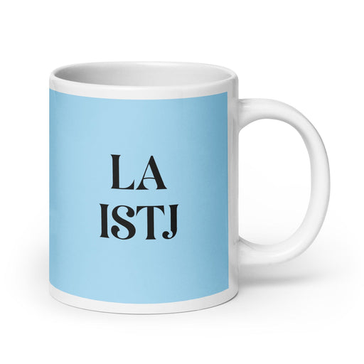 La ISTJ The Logistician MBTI Personality Funny Home Office Work Coffee Mug Mexican Spanish Pride Gift White Glossy Cup Sky Blue Card Mug Mexicada 20 oz