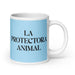 La Protectora Animal The Animal Protector Funny Home Office Work Coffee Mug Mexican Spanish Pride Gift White Glossy Cup Sky Blue Card Mug Mexicada 20 oz