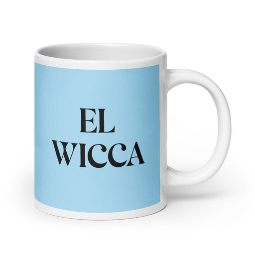 El Wicca The Wiccan Funny Home Office Work Coffee Mug Mexican Spanish Pride Gift White Glossy Cup Sky Blue Card Mug Mexicada 20 oz