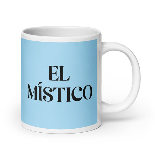 El Místico The Mystic Funny Home Office Work Coffee Mug Mexican Spanish Pride Gift White Glossy Cup Sky Blue Card Mug Mexicada 20 oz