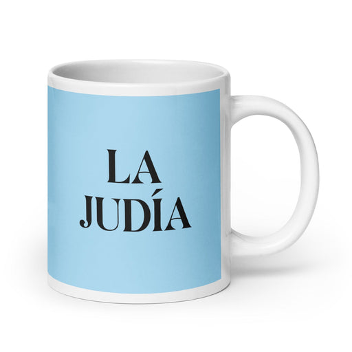 La Judía The Jew Funny Home Office Work Coffee Mug Mexican Spanish Pride Gift White Glossy Cup Sky Blue Card Mug Mexicada 20 oz