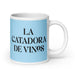 La Catadora De Vinos The Wine Taster Funny Home Office Work Coffee Mug Mexican Spanish Pride Gift White Glossy Cup Sky Blue Card Mug Mexicada 20 oz