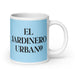 El Jardinero Urbano The Urban Gardener Funny Home Office Work Coffee Mug Mexican Spanish Pride Gift White Glossy Cup Sky Blue Card Mug Mexicada 20 oz