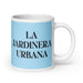 La Jardinera Urbana The Urban Gardener Funny Home Office Work Coffee Mug Mexican Spanish Pride Gift White Glossy Cup Sky Blue Card Mug Mexicada 20 oz